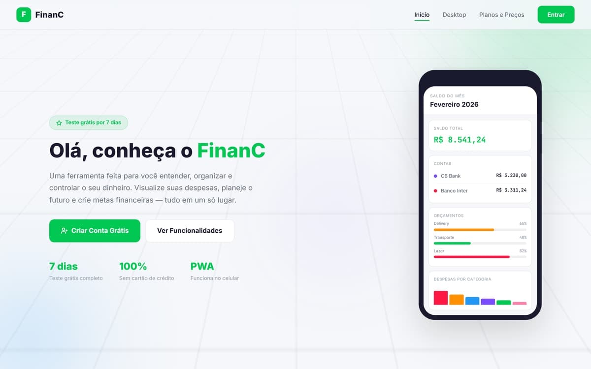 Preview do projeto FinanC